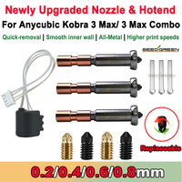 Upgrade Nozzle For Anycubic Kobra 3 Max Hotend Kobra 3 Max Nozzle Throat 0.4mm 0.6mm 0.8mm Replaceable Nozzles
