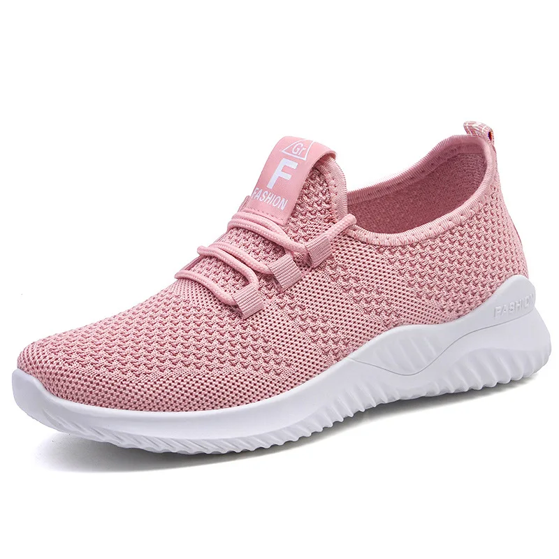 Women's Shoes2022 Casual Fashion Running Shoes Flying Woven Women's Breathable Shoes Soft Bottom Trendy Sneakers Women