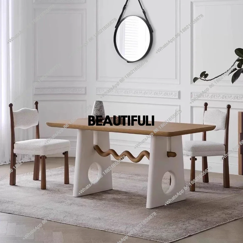 

H Nordic Square White Dining Tables Wooden Sets Luxury Center Kitchen Dining Tables Home Modern Oak Juegos De Comedor Furniture
