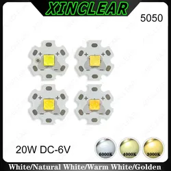 XHP 5050 LED Chips 20W 6V Warm Natural White Golden SMD 5050 With 20mm PCB Light Beads Plate For DIY Car Lights Flashlight