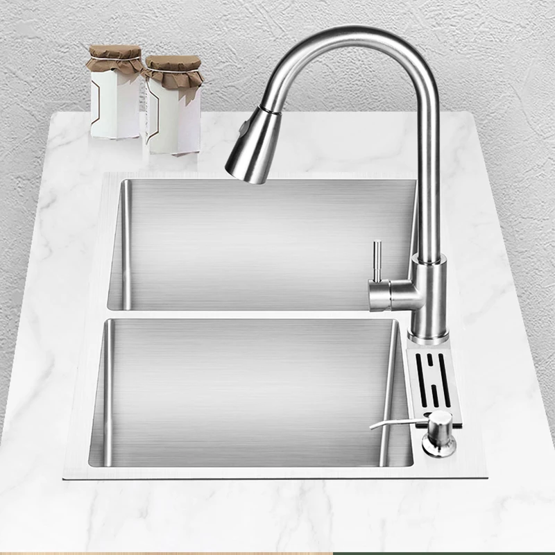 Double Kitchen Sink Filter Undermount Stainless SteelMixer Taps Drainer Dish Drainer BASKET Fregaderos De Cocina Kitchen Gadgets