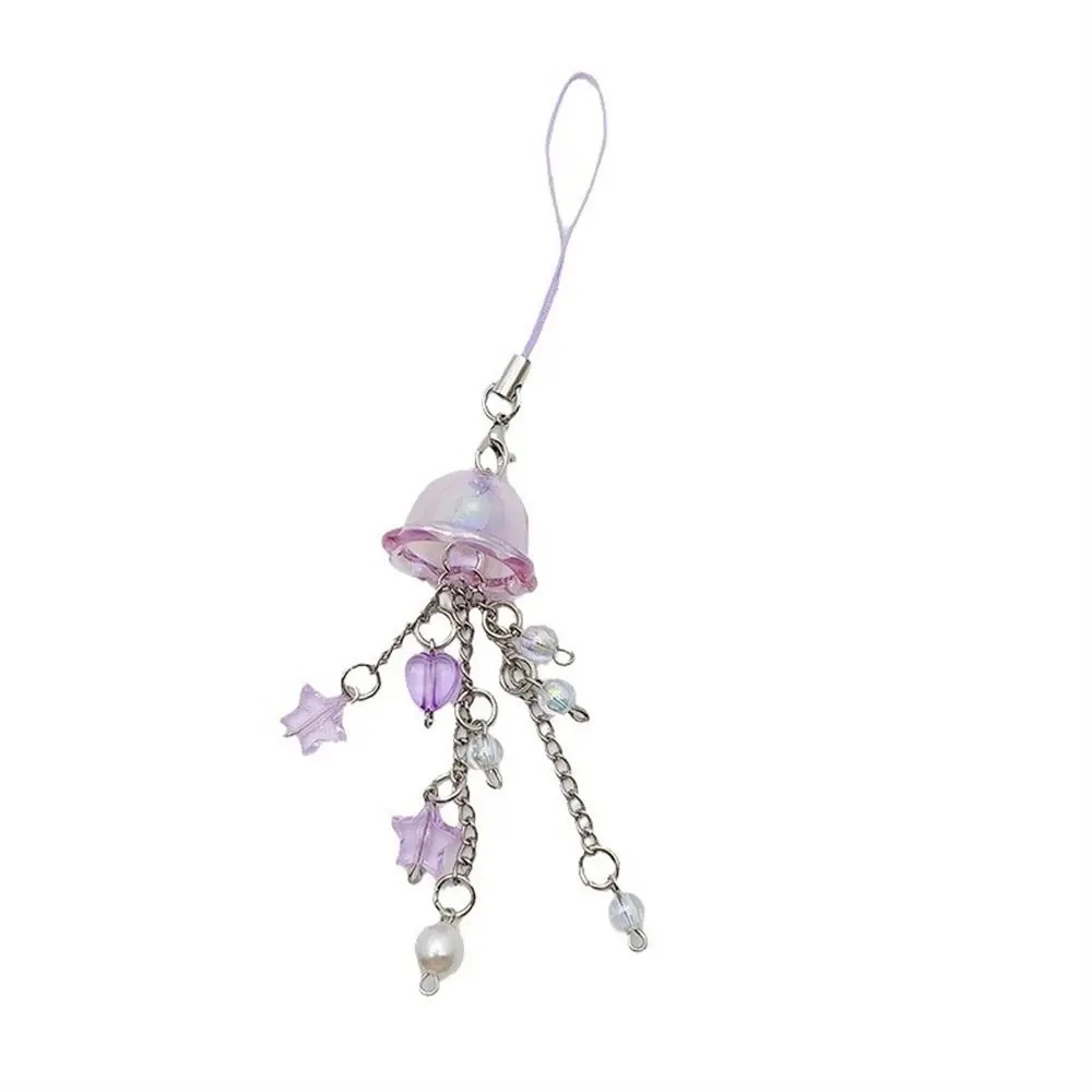 Ocean Style Jellyfish Phone Pendant Seashell Sea Theme Beaded Phone Chain with Star Phone Charm Y2K Phone Lanyard Keycord DIY