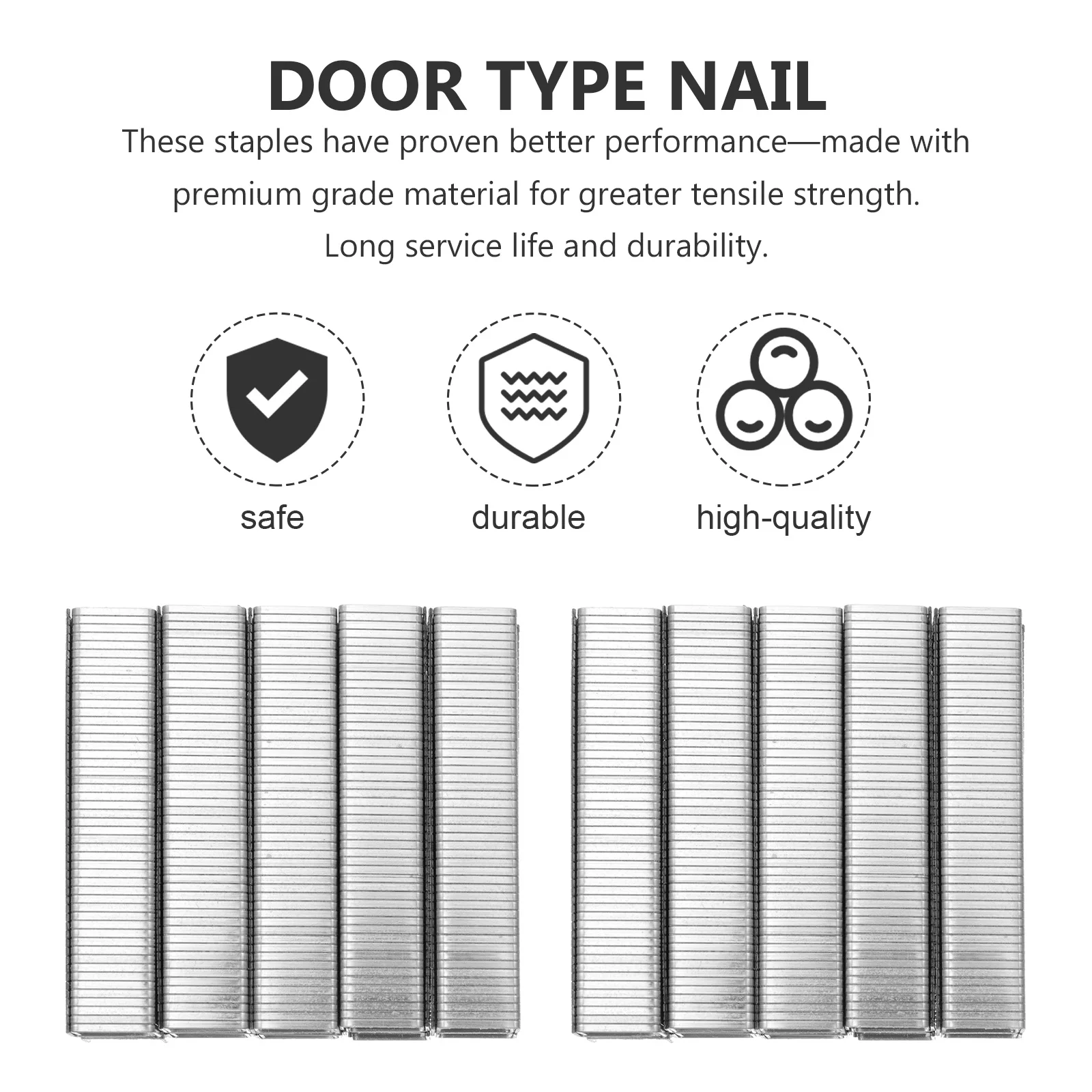 

5000Pcs Door Type Nail Heavy Duty Steel Nails Metal Staples Replacement Nails for Stapler and Pneumatic Nailers