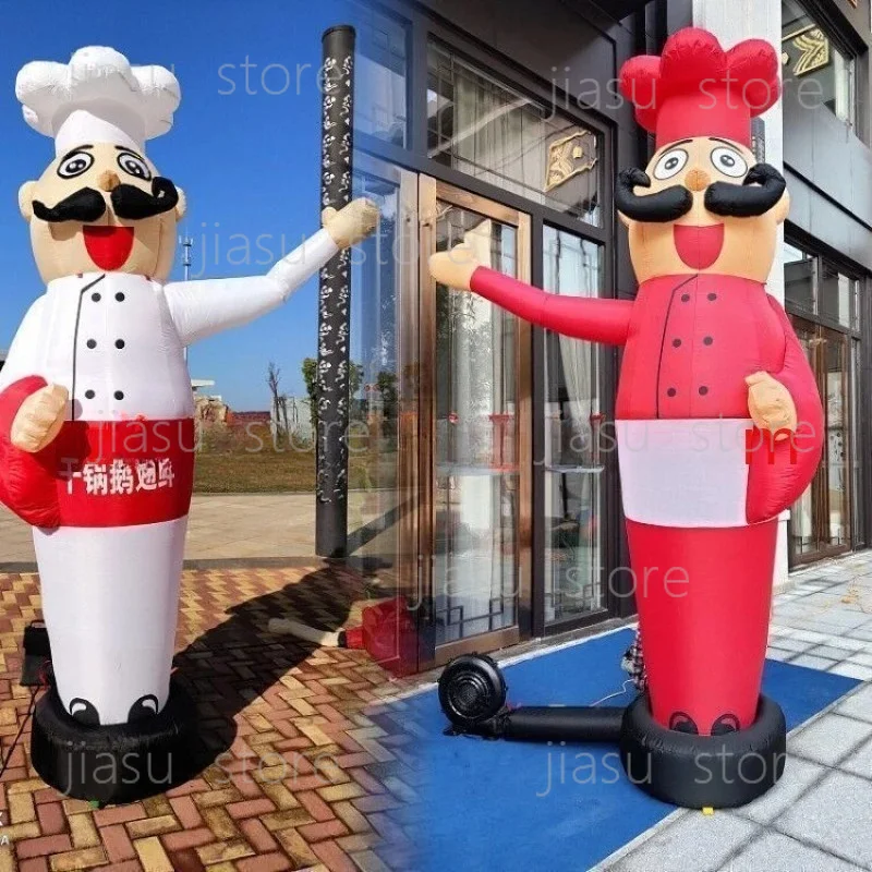 Opening Event Advertisement Waving Inflatable Cartoon Doll Chef Celebration Catering Waving and Without Fan