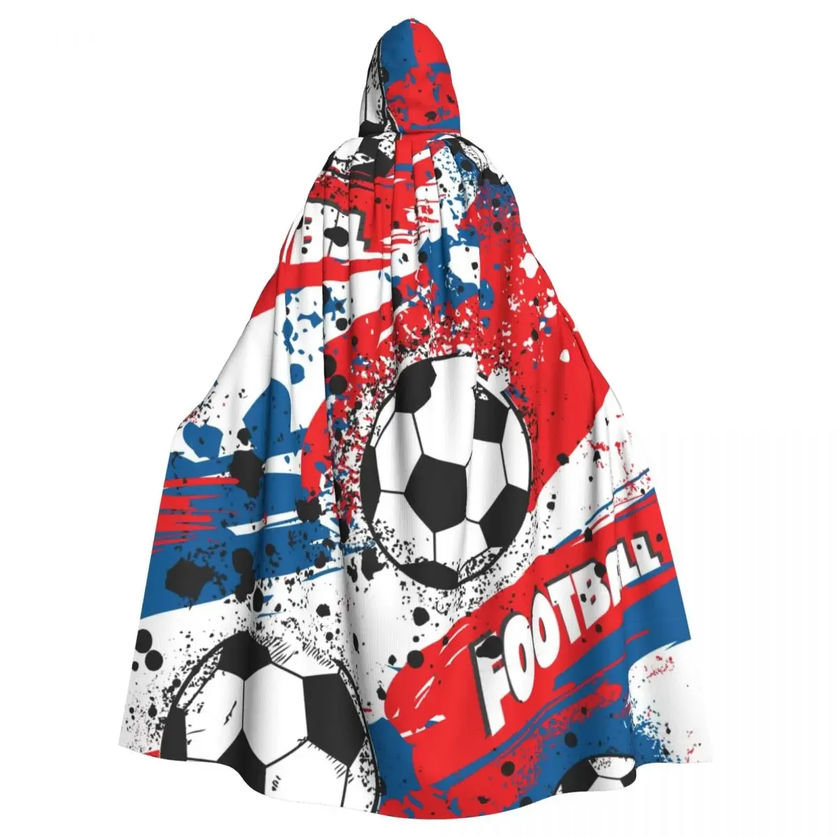 Unisex Adult Abstract France Football Sport Ball Colors Pattern with Hood Long Witch Costume Cosplay