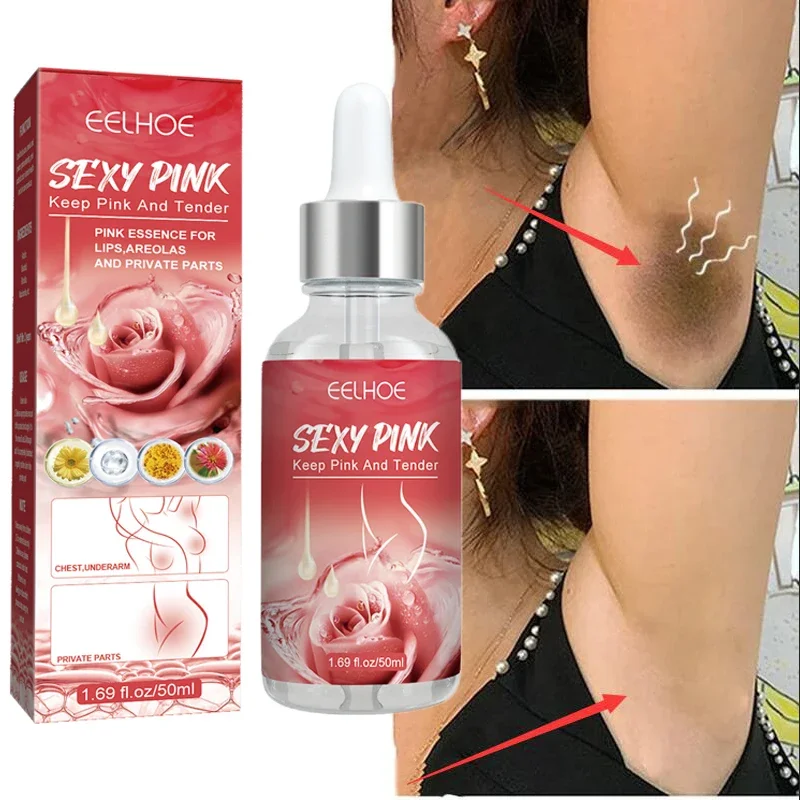 Pink Sexy Women Essence For Lip Areolas Private Parts Tender Remove Intimate Melanin Skin Care Whitening Dark Spot Body Serum