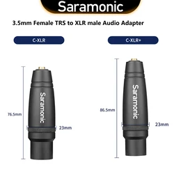 Saramonic C-XLR Microphone Audio Adapter 3.5mm Female TRS to XLR Male with Phantom Power for Cameras Audio Recorders Mixers