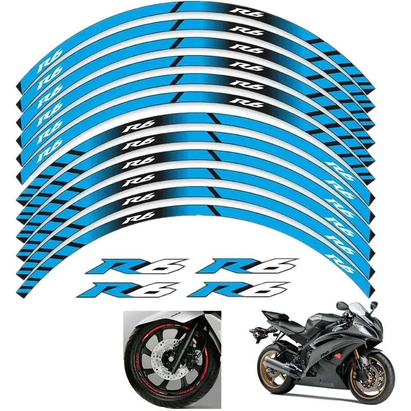 For YAMAHA YZF R6 YZF-R6 YZFR6 Motorcycle Parts Contour Wheel Decoration Decal Sticker - D