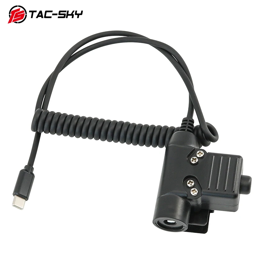 TAC-SKY Type-C Plug U94 PTT Adapter Compatible with COMTAC II, III, and SORDIN Tactical Noise-Canceling Headsets