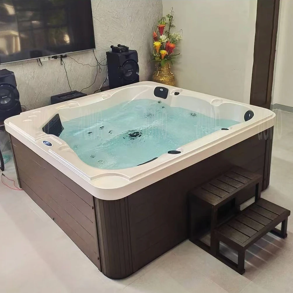 Lazy Spa Hot Tub Outdoor Pool Waterfall 5 People Spa Bathtubs Hot Tube Outdoor Tina square Intex Spa Hot Tub Scum