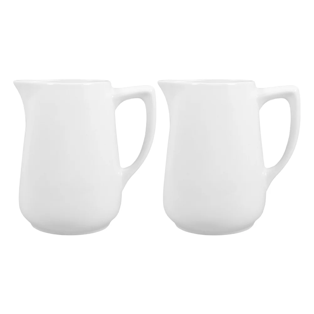 

Ceramic Milk Jug Coffee Oatmilk Creamer Pull Flower Cup White Ceramics Small Pitchers