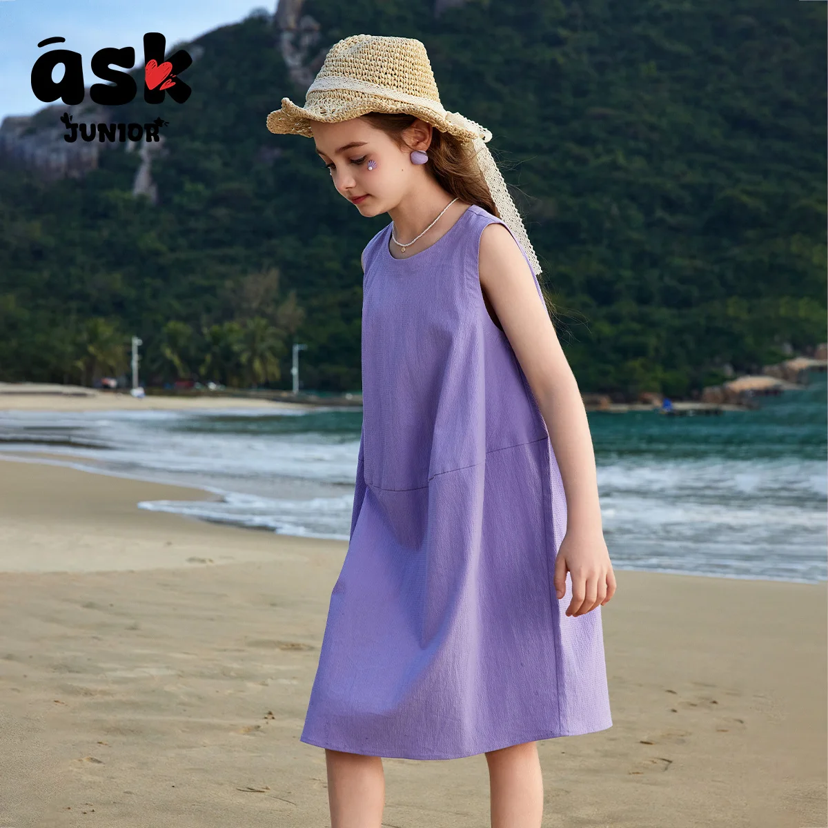 اسأل تنورة صيفية للفتيات الصغيرات فستان بدون أكمام خفيف للسفر والعطلات على طراز فستان الأميرة #4