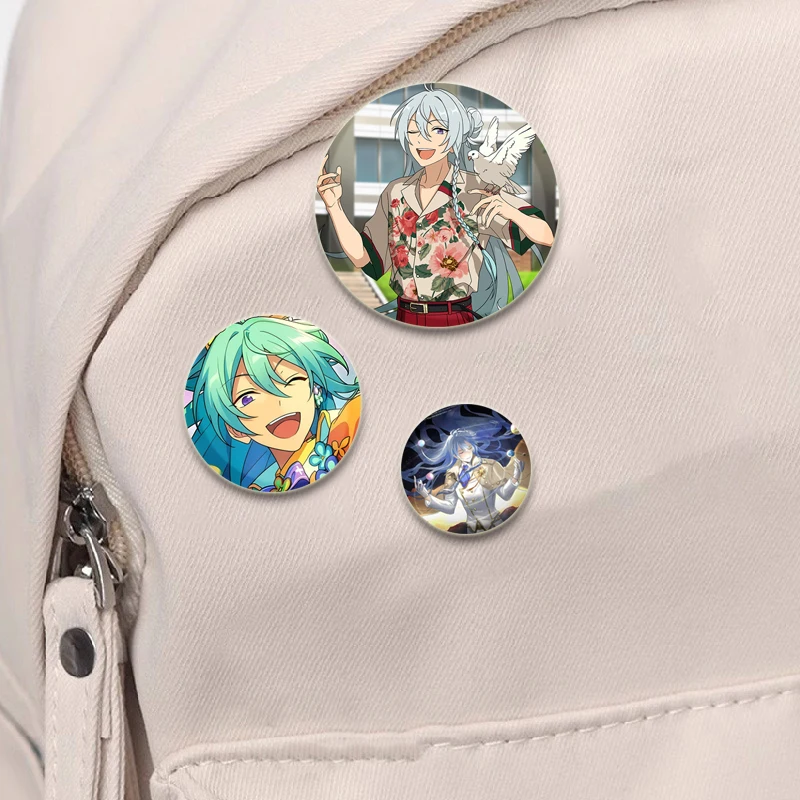 Cartoon Cosplay Game Brooches Wataru Hibiki Badge Handmade Cute Enamel Pins for Clothes Backpack Jewelry Accessories 32/44/58mm