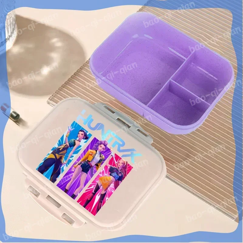 kpop Demon Hunters Lunch Box Anime Large Capacity Food Storage Containers Picnic Lunchbox Office Dinner Case Lumi Mila Hunter