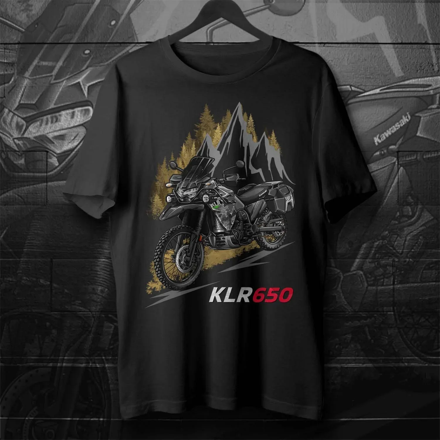 

2022-2024 Models Japanese KLR650 Motorcycle T-Shirt 100% Cotton O-Neck Short Sleeve Summer Casual Mens T-shirt Rider Streetwear