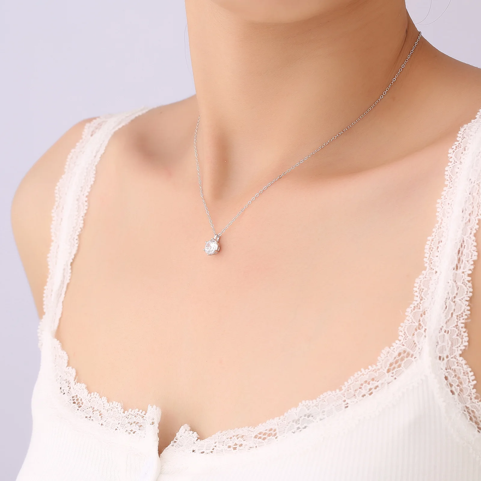 Collar con colgante de diamante de moissanita auténtica de 1-2-3-5 quilates, placa de plata de ley 100% s925, cadena con colgante de cuello de oro de 18k, joyería fina