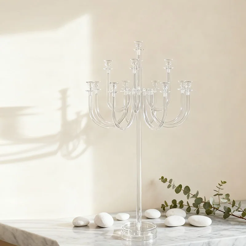 Acrylic Candelabra Candle Holders Clear Wedding Table Centerpieces Road Lead Party Decoration