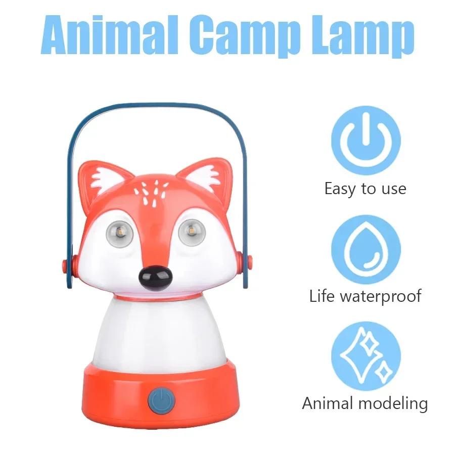 BALDR Luces de camping para animales para niños, iluminación LED, carga tipo C, linterna para acampar, misma linterna frontal, regalo de festival