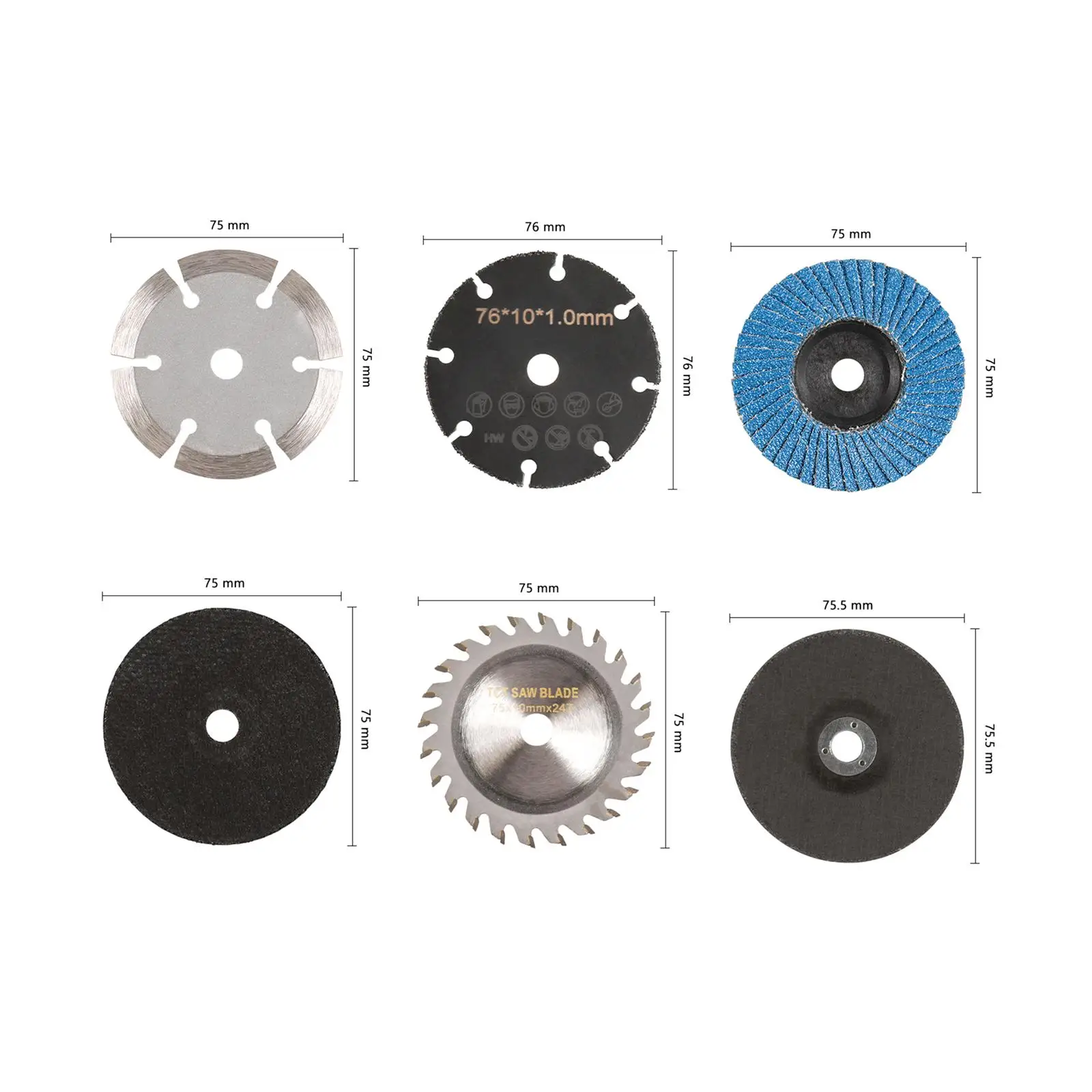 6 Pieces Grinding Sanding Flap Disc Kit Attachment for Angle Grinder Durable