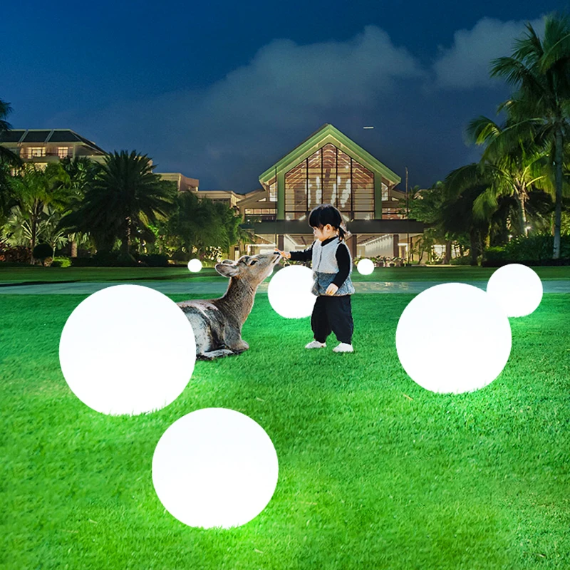 Larger Size LED Garden Ball Lights Outdoor Christmas Decoration Street Lawn Lamp Rechargeable RGB Party Wedding Light