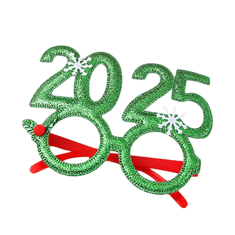 Kerst Zonnebril Glitter Feest Zonnebril 2025 Oudejaarsbril Festival Accessoires Voor Volwassenen