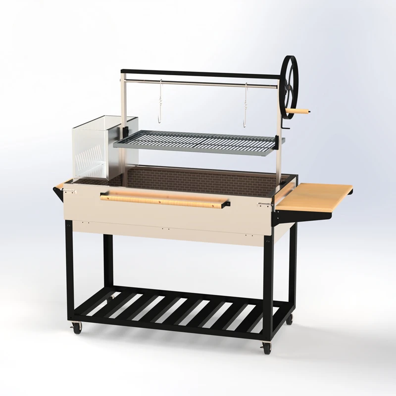

Customizable modern metal charcoal grill side table with adjustable height and powder coated finish