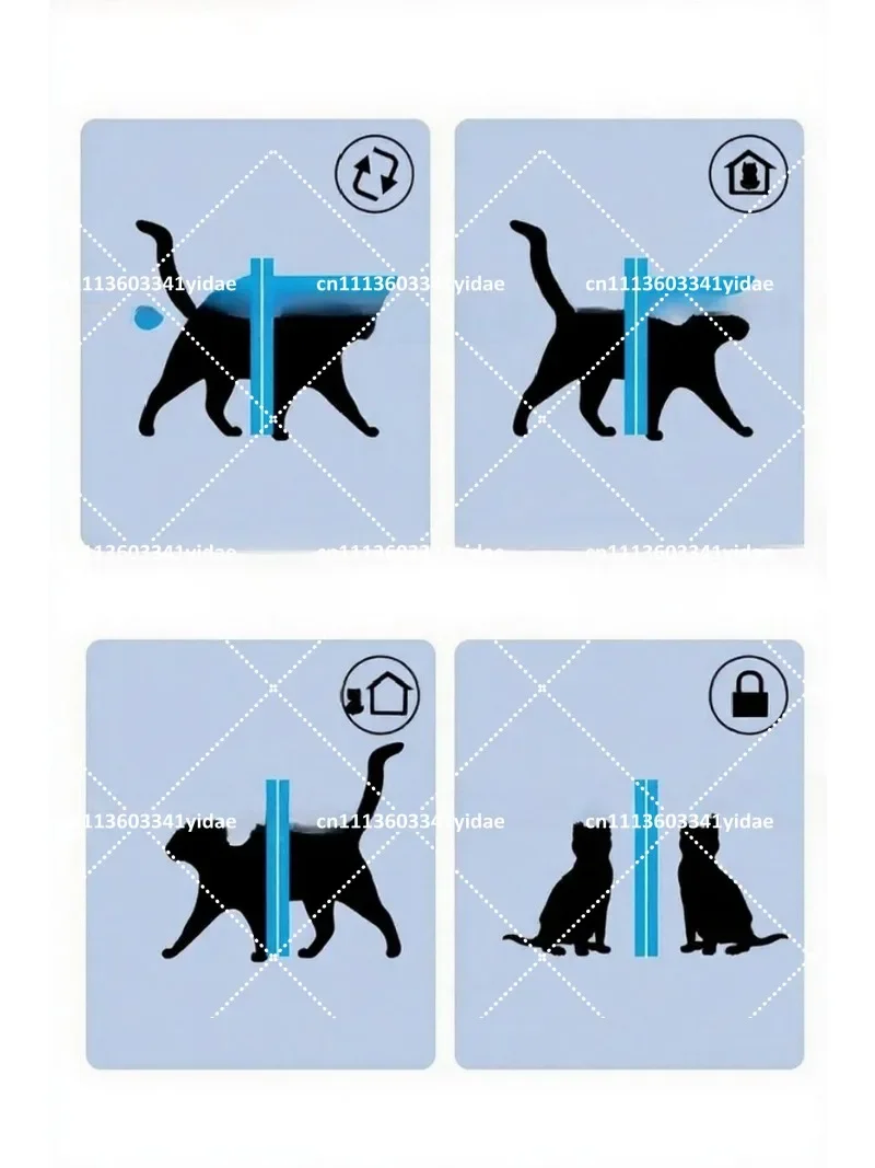 Automatic Electric Pet Door with Microchip 4-Way Locking Cover Smart Cat Dog Door for Home Security