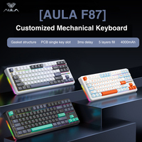 AULA F87 Mechanical Keyboard 2.4G/USB/Bluetooth 3 Mode Wireless Gaming Keyboard 87 Keys Hotswap RGB Gasket Keyboard