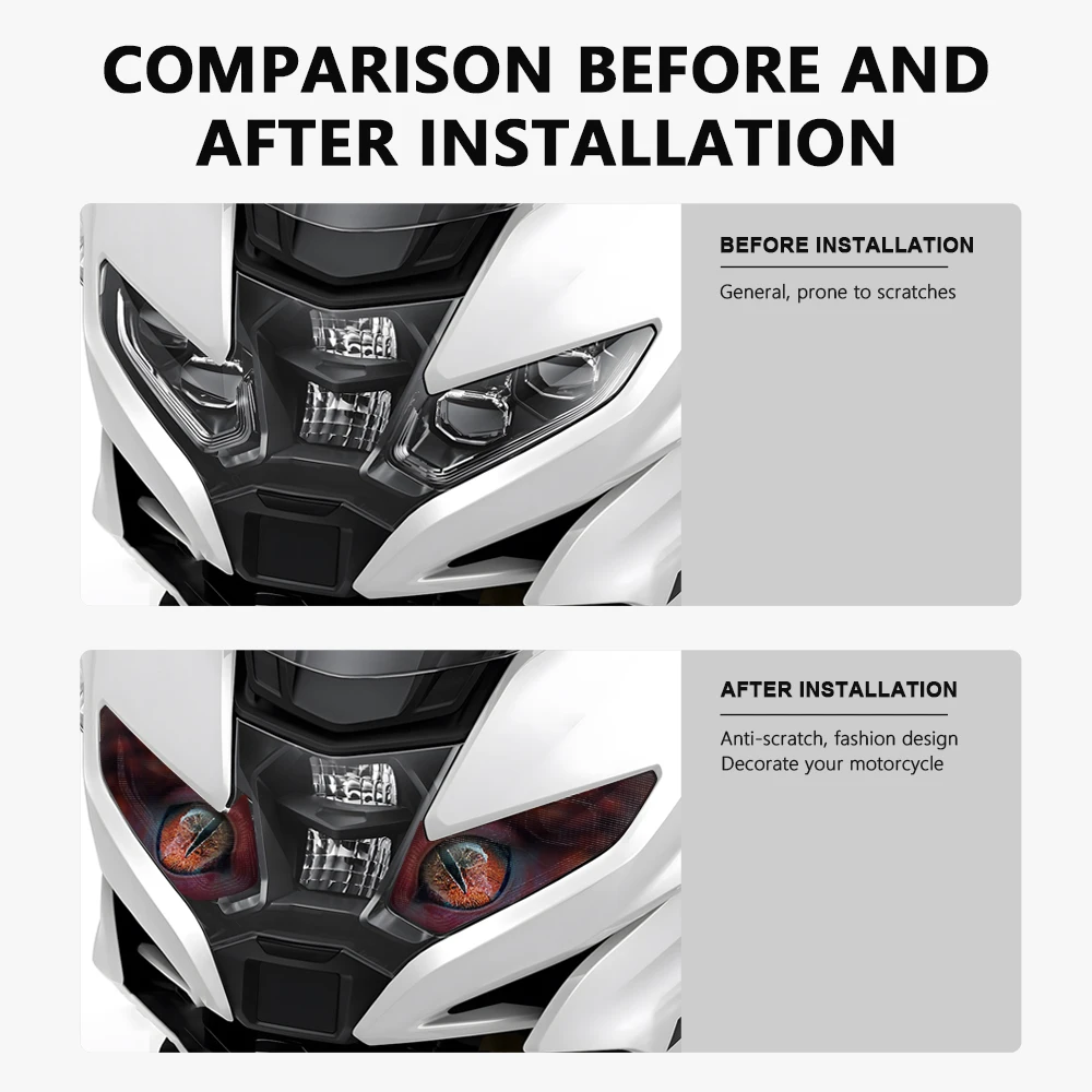 Motorcycle Headlight Sticker Headlamp Protective Stickers Waterproof Cool Decals For BMW R1250RT R 1250 RT 2021-2025 Accessories