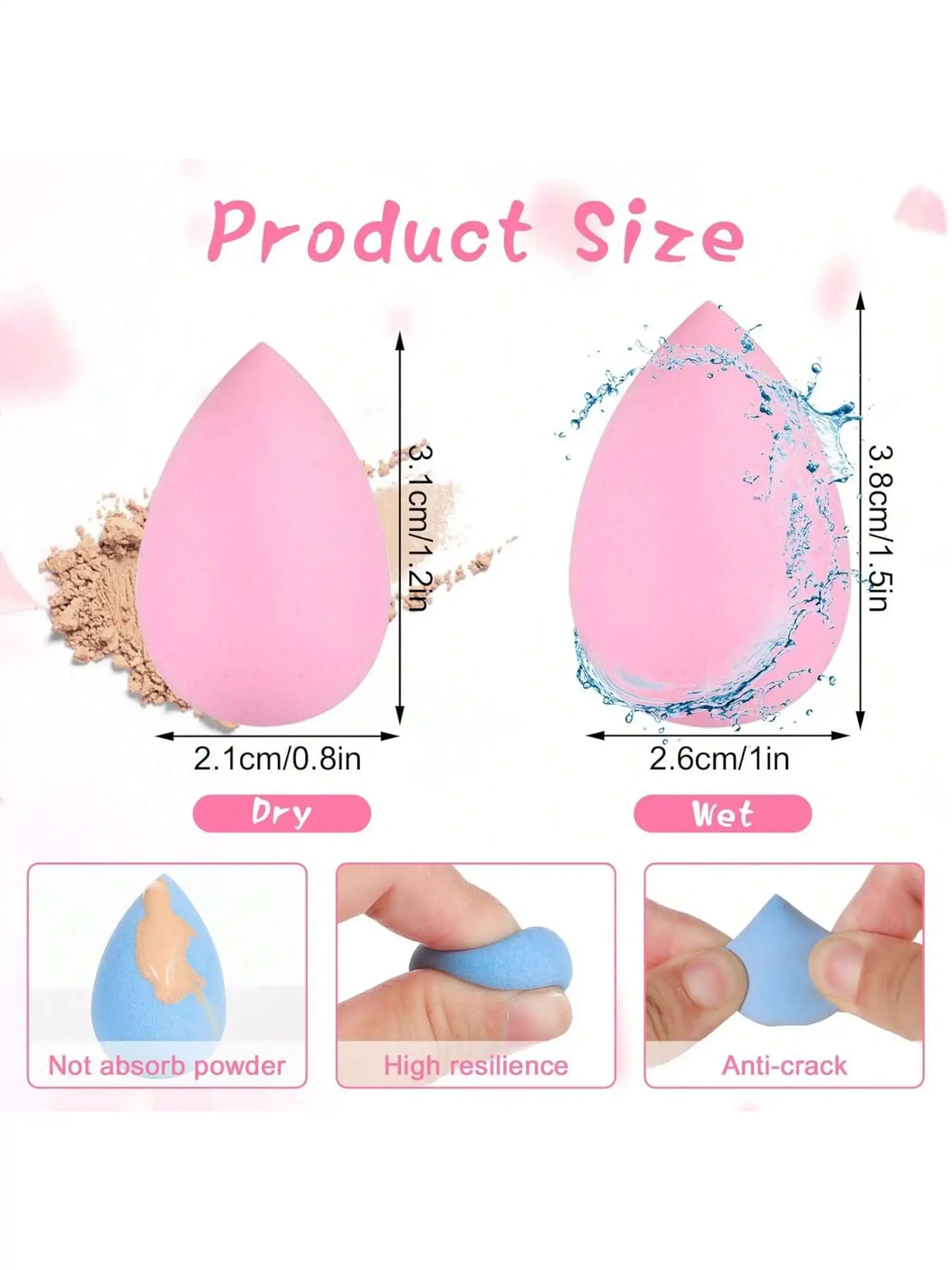 Mini Makeup Sponge Blender 40 pcs, Beauty Blender Sponge for Foundation, Powder, Concealer and Eye Shadow,Under Eyes,Highlight a