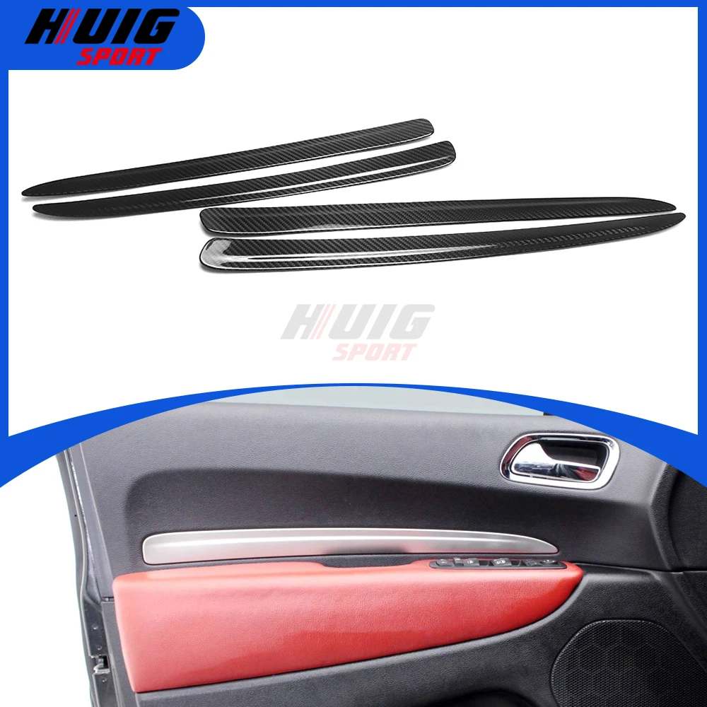 4Pcs Carbon Fiber Car Interior Console Door Panel Side Sill Scuff Strips Cover Trim For Dodge Durango 2011 2012 2013-2023