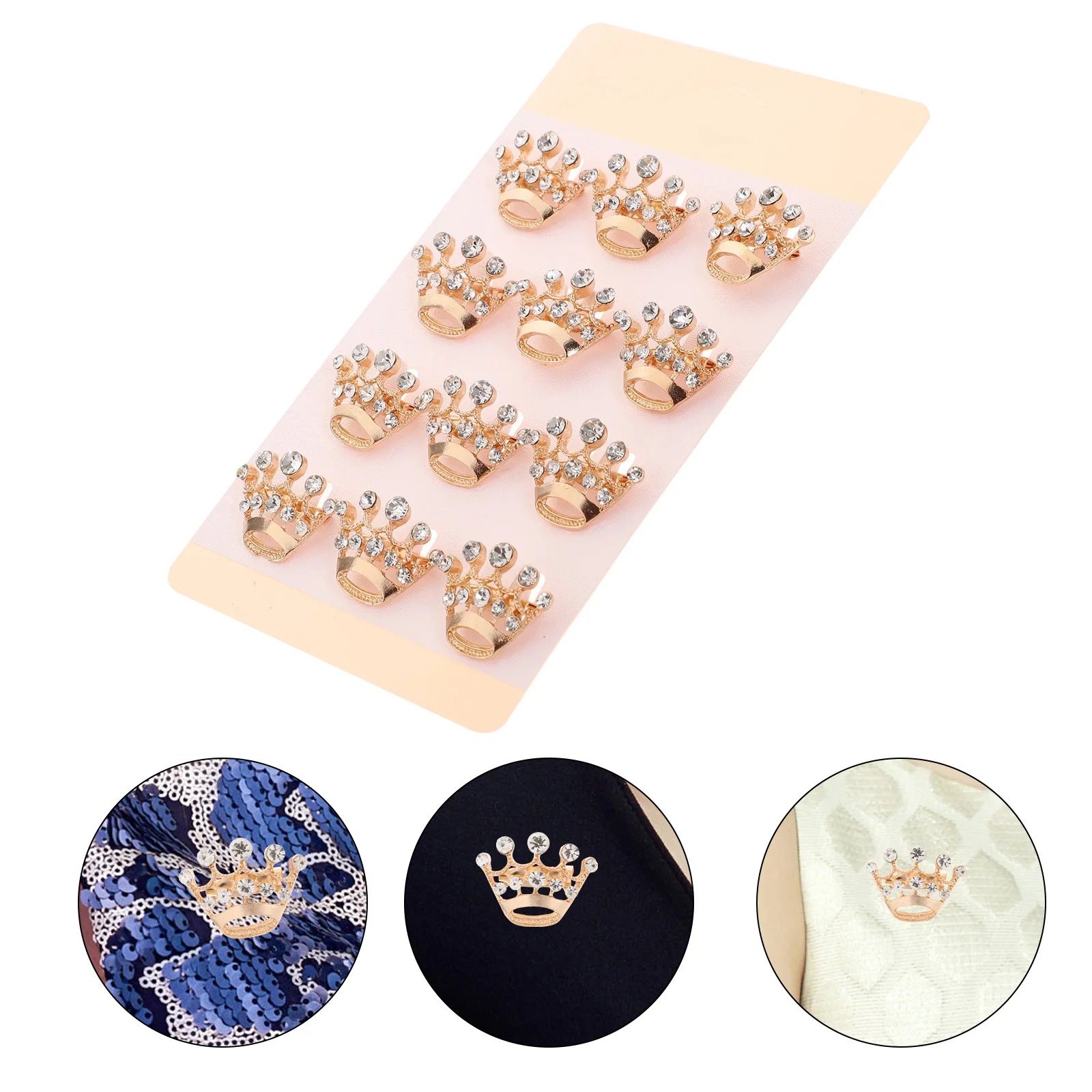 12 Pcs Gold Brooch Lapel Pin Brooches Pendant Golden Birthday Bride