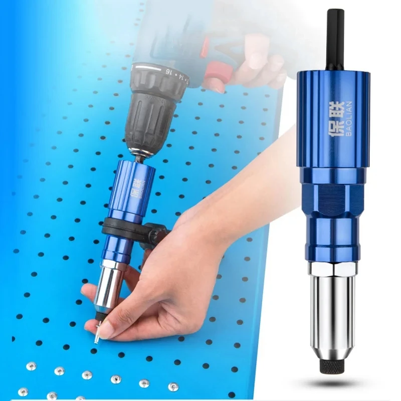 Rivet Gun Adapter for Electric Drill Applicable to 2.4-4.8mm Rivet Cordless Riveting Tool Pull Riveting Power Tool Accessories