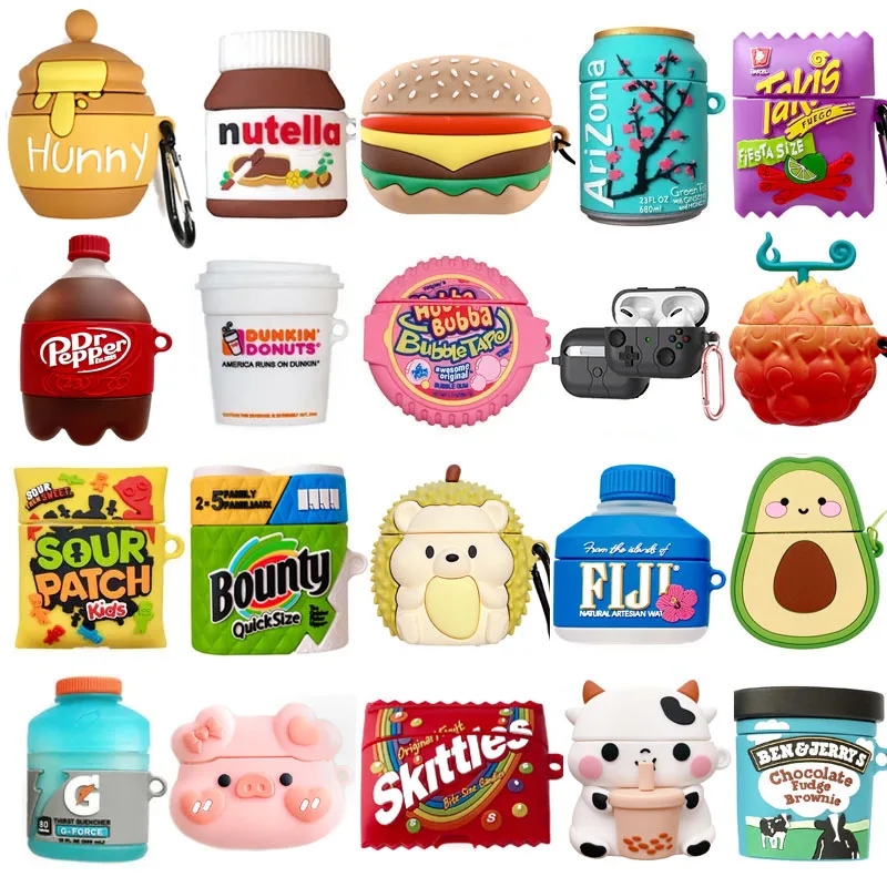 Funda para AirPods 4 2024, funda para auriculares con goma de mascar de azúcar de dibujos animados para Apple AirPods Pro 3, caja de carga, funda de erizo para AirPods 3