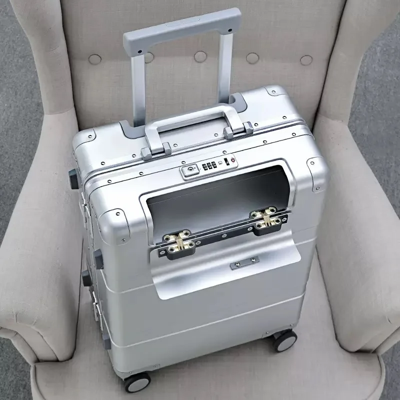 KLQDZMS Handgepäck-Reisetasche, 20 Zoll, Boarding-Box aus Aluminium-Magnesium-Legierung, 28 Zoll, hochwertiger Koffer mit großem Fassungsvermögen