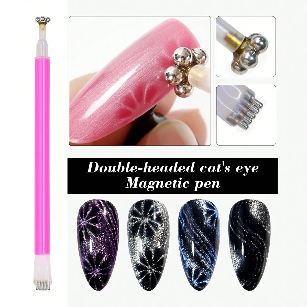 1Pc Nail Magnet Tool Magnet Multi-Functional Magnetic Nail Art Tool Magnet Wand For Cat Eye Effect Use With Nail Polish Gel