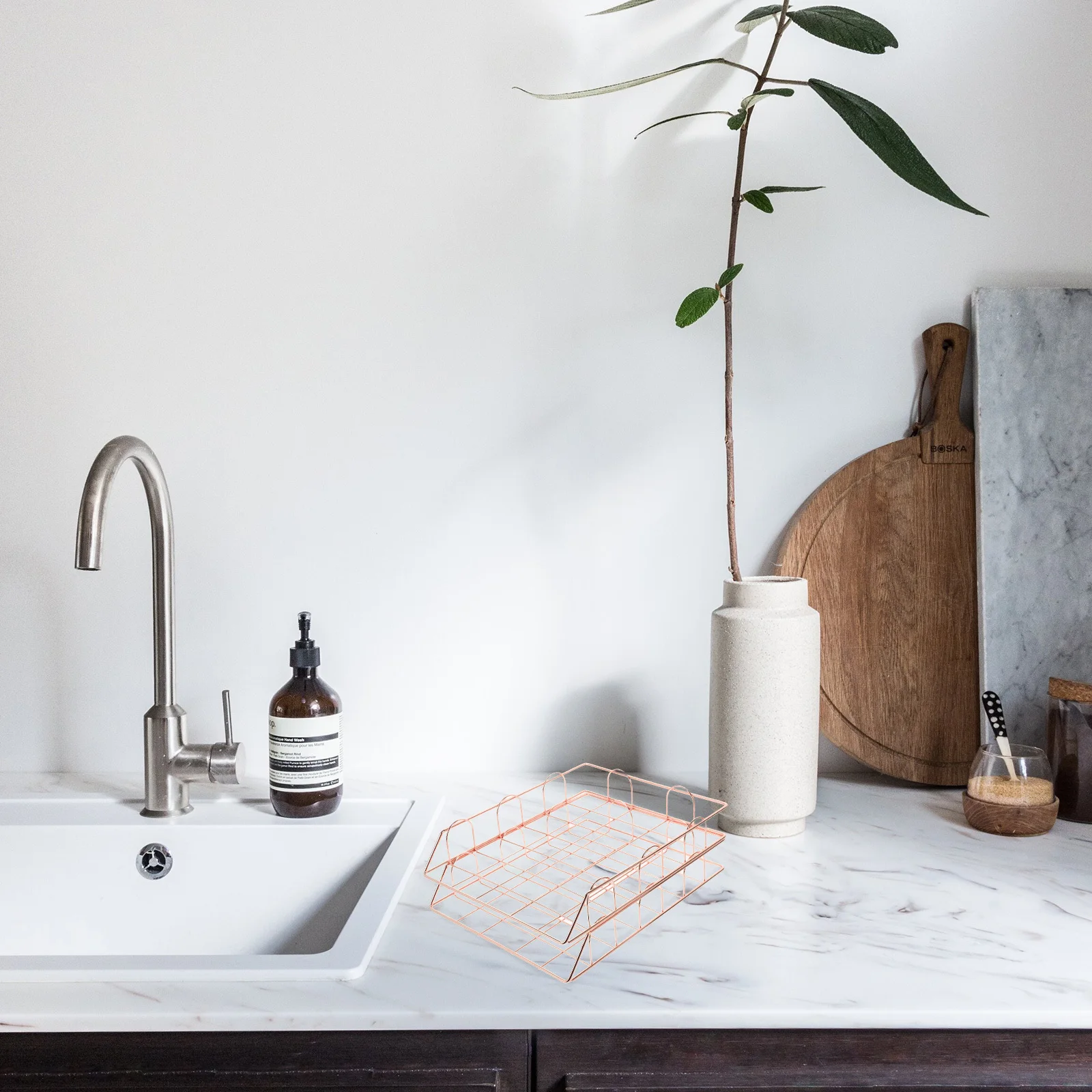 2 قطعة منظم الملفات مكتب معدني سلة التخزين لمكتب المنزل غرفة نوم الحمام وثيقة حامل مجلة رف شبكة مجلد صينية #3