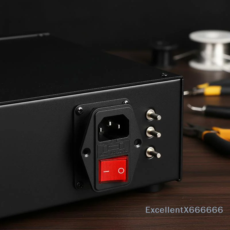 IEC320 C14 Electrical AC Socket 3 Pin Red LED 250V Rocker Switch 10A Fuse Female Male Inlet Plug Connector Embedded Socket Mount