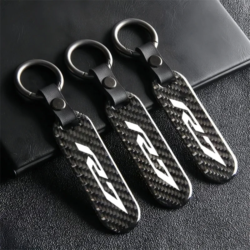 For YAMAHA YZF R6 R3 R1 R7 R15 R125 YZFR6 YZFR7 Motorcycle Key chain Carbon Fiber Keychain