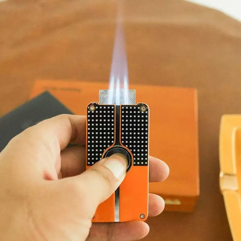 

2026 new Cigar specific lighter, multifunctional triple straight butane large flame igniter, smoking accessories, men's gift