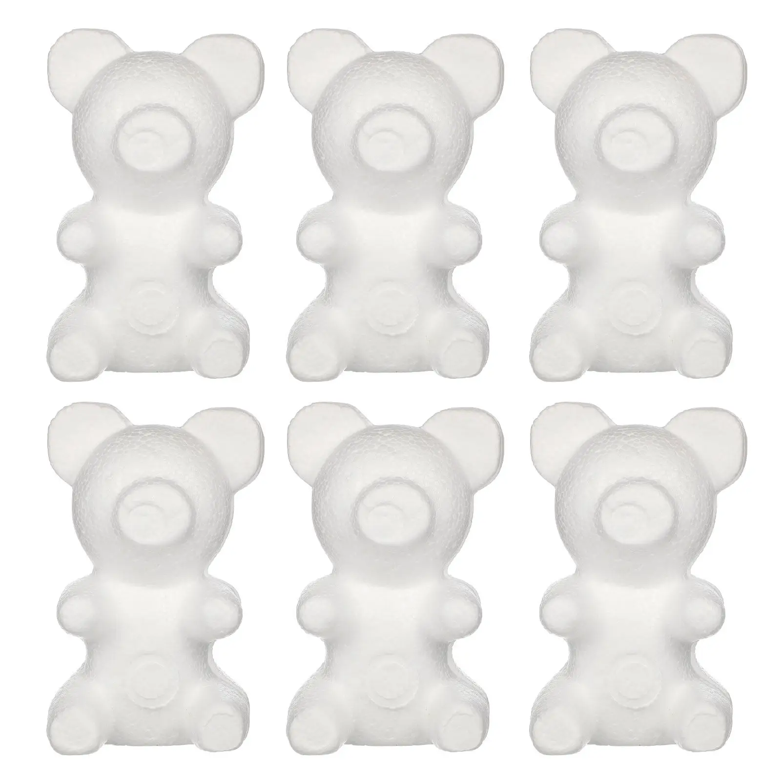 

White 6pcs Modelling Bear Craft DIY Kit Valentine Decoration 20cm Wedding Gift Flower Arranging Home Decor Idea