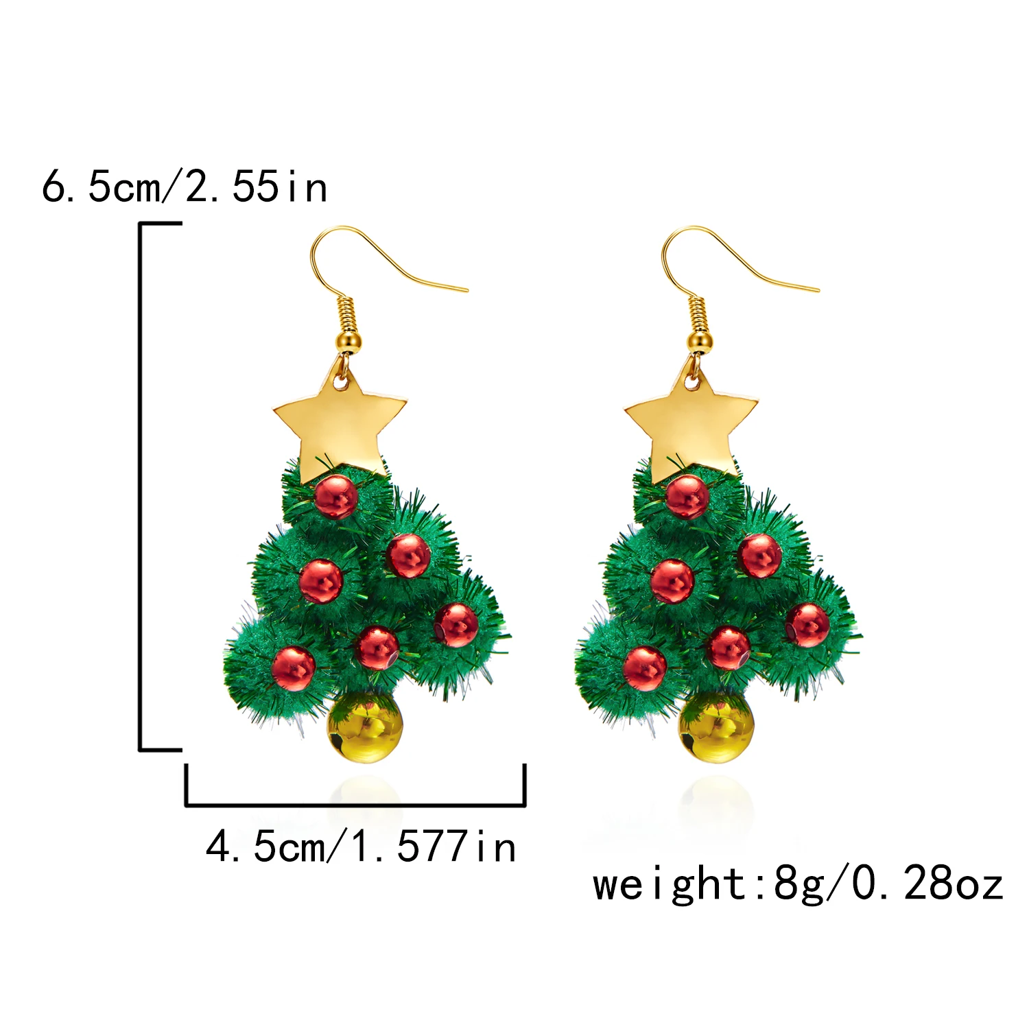 Kreative Grüne Farbe Weihnachten Girlande Bogen Glocke Anhänger Ohrringe für Frauen Mode Weihnachten Baum Ohrringe Neue Jahr Ohr Schmuck Geschenk – Detail 24