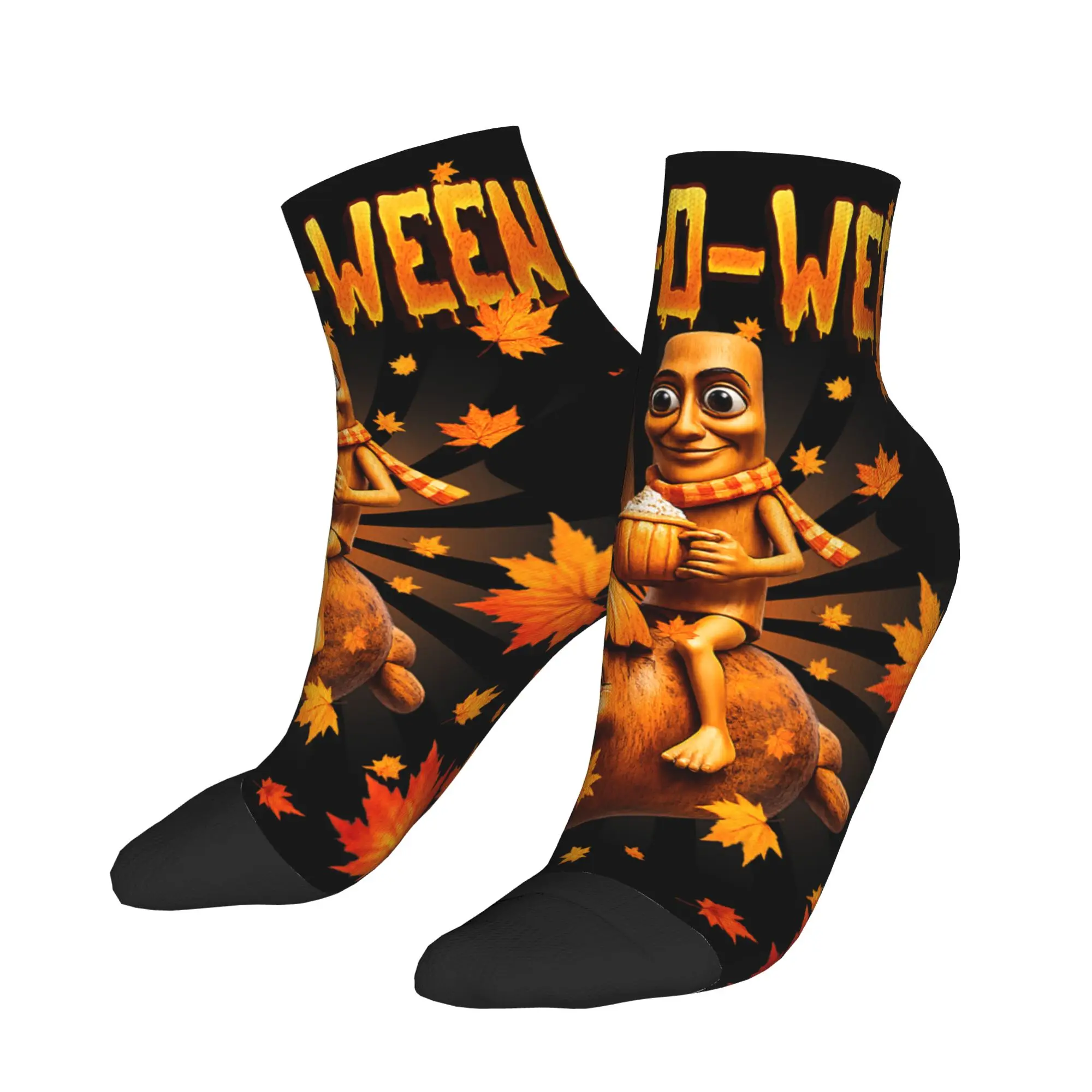 Funny Tung Tung Sahur Fall O Ween Halloween Brainrot Meme Socks  Ankle Socks Spring Non Skid Men Graphic Climbing Casual Sock