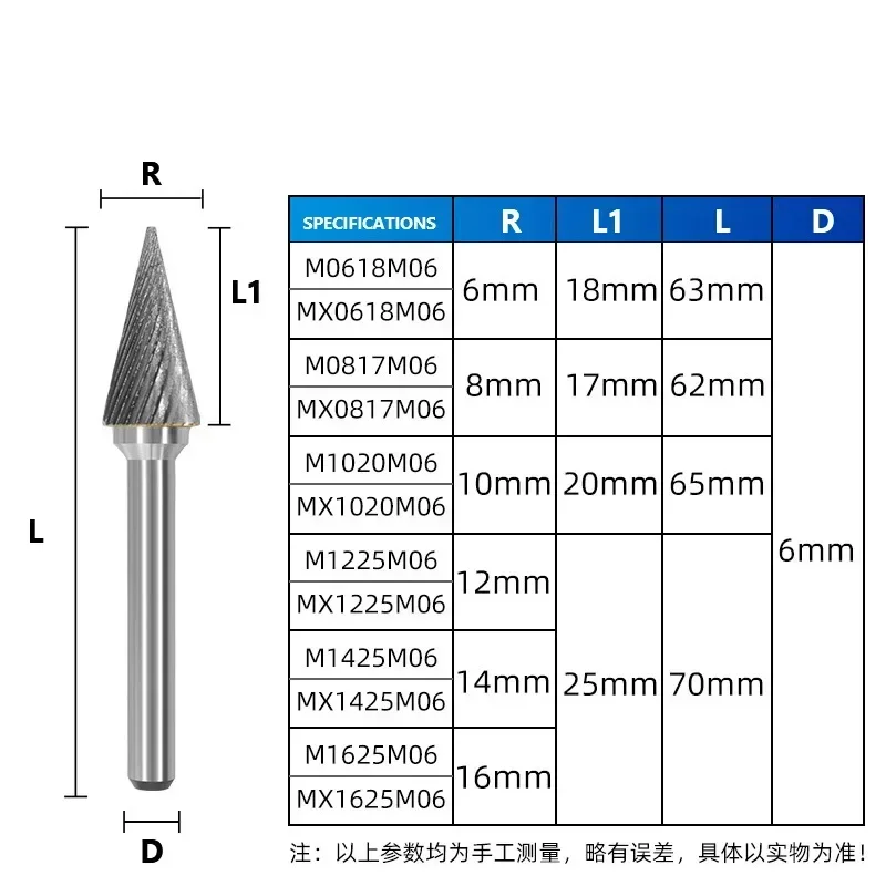 Tungsten Steel Grinding Head Carbide Rotary File Arc Pointed Milling Cutter Metal Grinding Engraving Single And Double Groove M