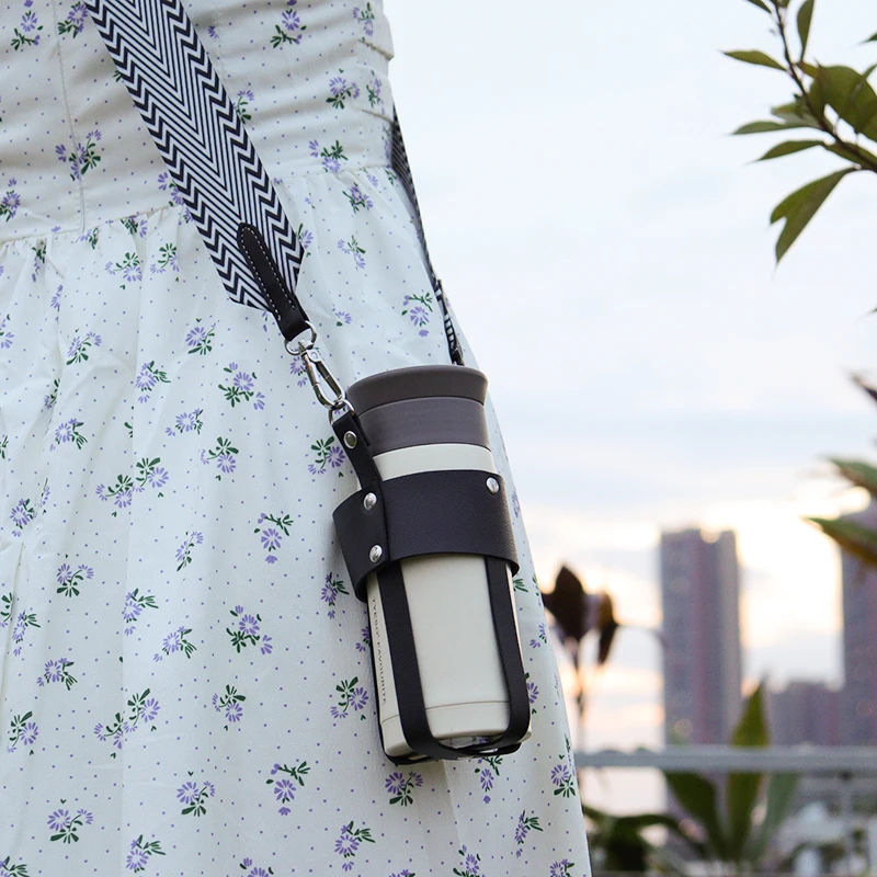 Outdoor Camping Crossbody Mug Holder Crossbody Decompression Wide Shoulder Strap Insulated Mug Cup Holder Coffee Milk Tea Mug Ho