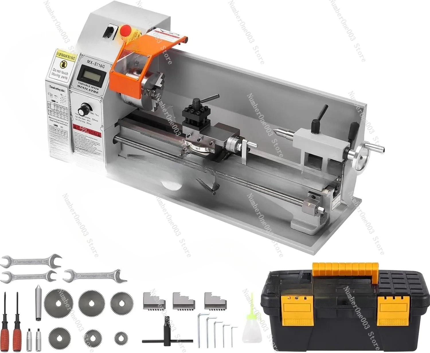 7'' X 16'' Metal Lathe Machine, 800W Precision Benchtop Power Metal Lathe, 150-2500 RPM Continuously Variable Speed