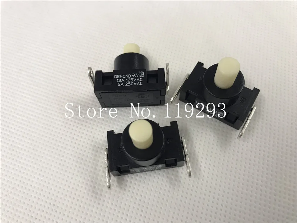 [SA]DEFOND button switch 13A 125VAC 6A 250VAC Vacuum cleaner's power switch import 2 foot button key self locking--10PCS/LOT