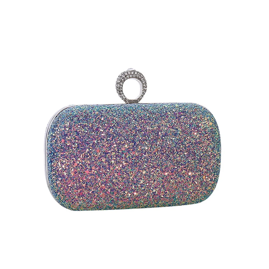 Evening Pink Clutch Designer Bags Women Luxury 2026 Purse Bling Sequins Handbag New Fashion Shoulder Crossbody Small Phone Bag