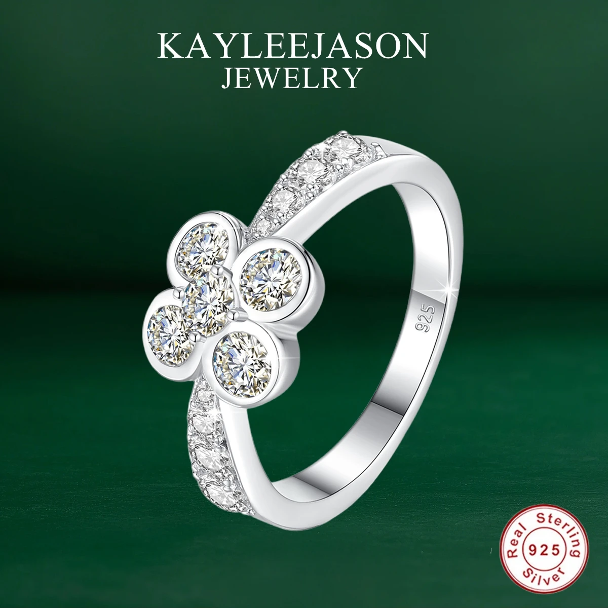 

Real 925 Sterling Silver Moissanite Ring Engagement Wedding Band for Women Bridal Statement Party Jewelry