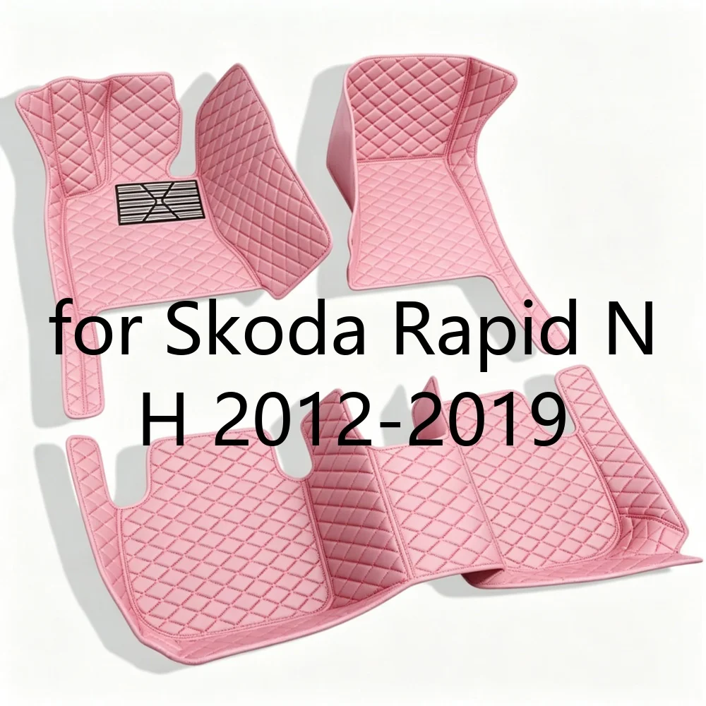 Tapis de sol de voiture sur mesure 9D à couverture complète pour Skoda Rapid NH 2012-2019, 5 places, bord haut, imperméable, antidérapant, ajustement parfait, toutes saisons, ensemble complet, doublures de sol auto 3562